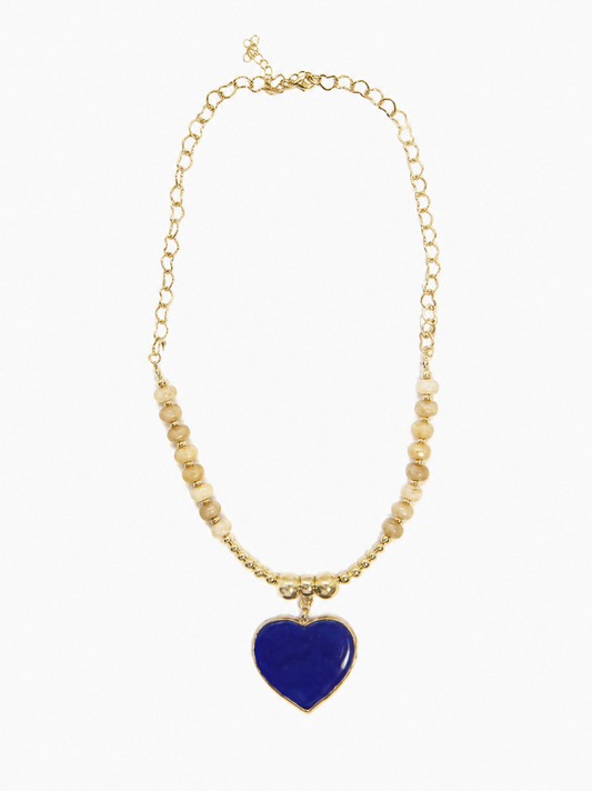 Blue heart necklace Neck-26002